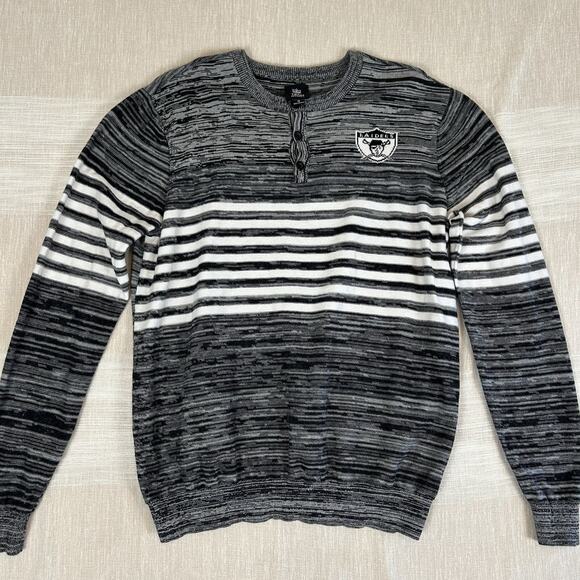 Las Vegas Raiders Men's Sz Large Retro Knit Long Sleeve NFL Apparel Sweater L - Picture 2 of 10